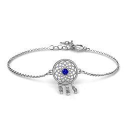 Dream Catcher Bracelet in 925 Sterling Silver with Blue Sapphire