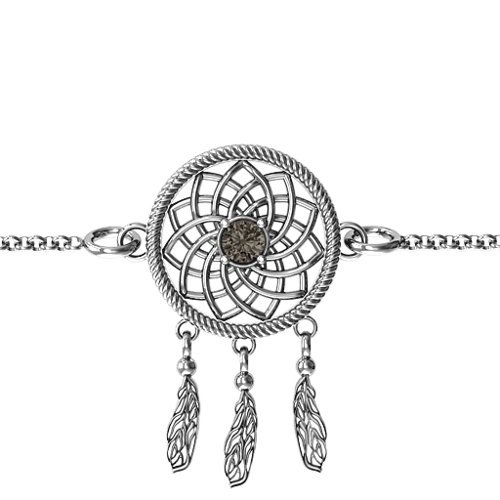 Dream Catcher Bracelet – Sterling Silver with Smokey Quartz
