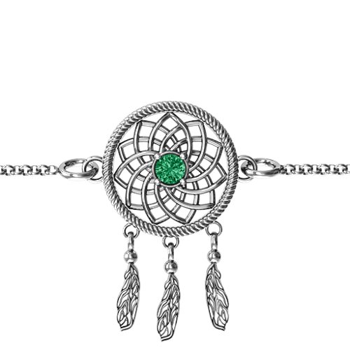 Dream Catcher Bracelet – Sterling Silver with Emerald