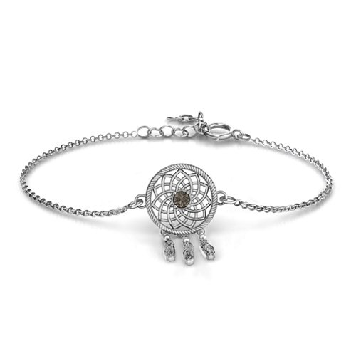 Dream Catcher Bracelet – Sterling Silver with Smokey Quartz
