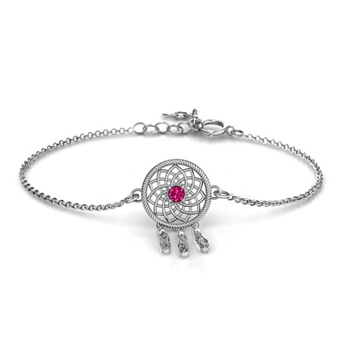Dream Catcher Bracelet – Sterling Silver with Ruby