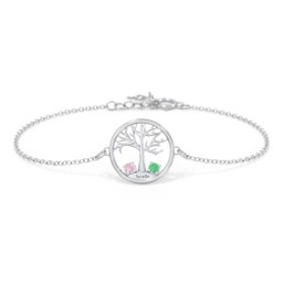 1 - 4 Stone Family Tree Bracelet