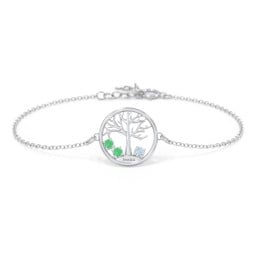 1 - 4 Stone Family Tree Bracelet