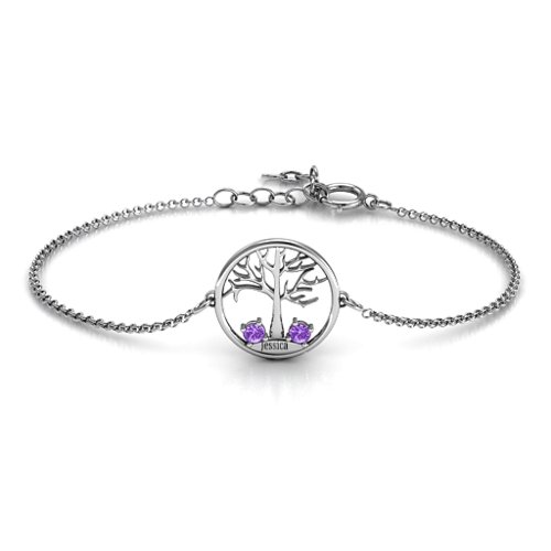 1 - 4 Stone Family Tree Bracelet