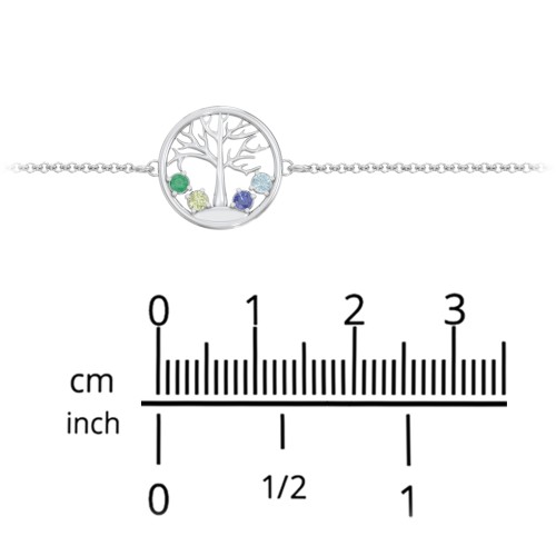 1 - 4 Stone Family Tree Bracelet – Sterling Silver with Citrine