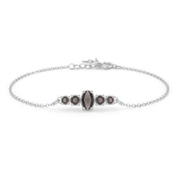 Oval Center with 4 Side Round Stones Bracelet