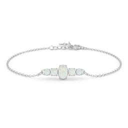 Oval Center with 4 Side Round Stones Bracelet
