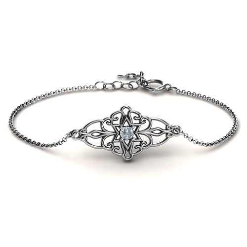 Vintage Star of David Bracelet – Sterling Silver with Cubic Zirconia