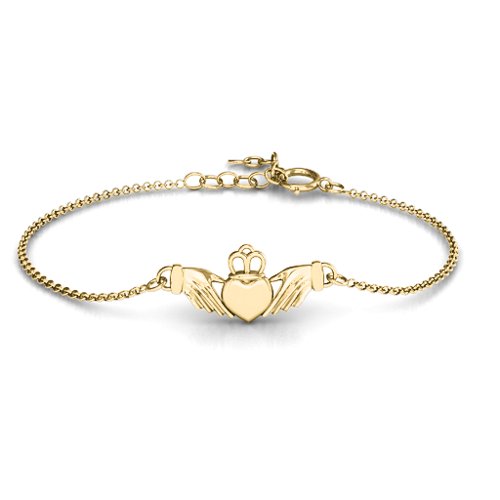 Classic Claddagh Bracelet – 10K Yellow Gold