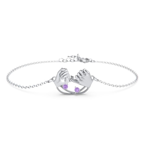 Pinky Swear Promise Bracelet – Sterling Silver with Amethyst