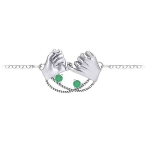 Pinky Swear Promise Bracelet – Sterling Silver with Emerald