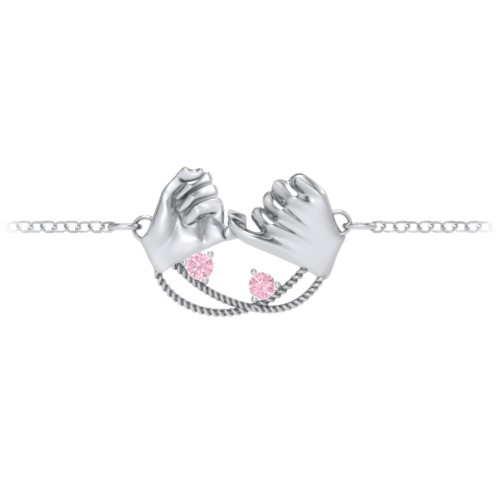 Pinky Swear Promise Bracelet – Sterling Silver with Pink Tourmaline