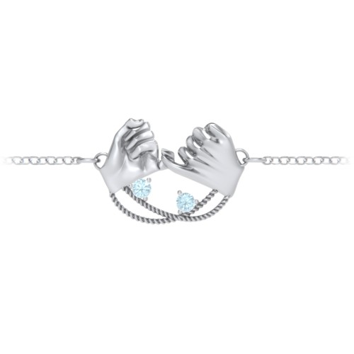 Pinky Swear Promise Bracelet – Sterling Silver with Blue Topaz