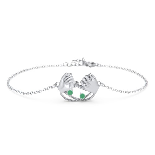 Pinky Swear Promise Bracelet – Sterling Silver with Emerald