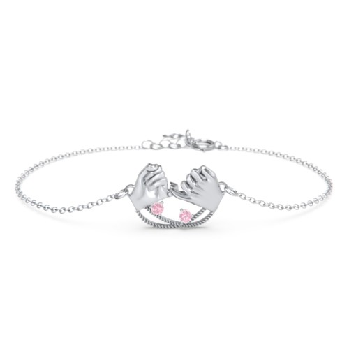 Pinky Swear Promise Bracelet – Sterling Silver with Pink Tourmaline