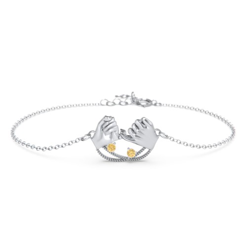 Pinky Swear Promise Bracelet – Sterling Silver with Citrine