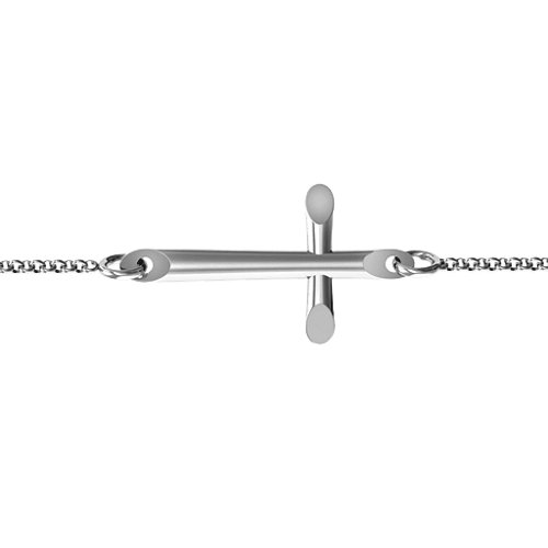 Modern Cross Bracelet – Sterling Silver