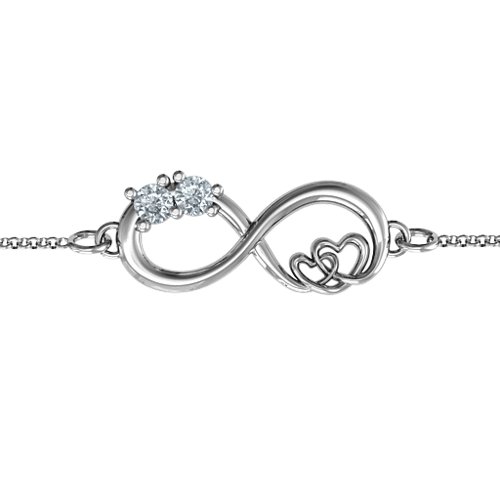 Double the Love Infinity Bracelet – Sterling Silver with Cubic Zirconia