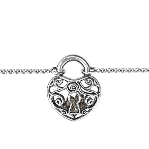 True Love's Lock Caged Bracelet – Sterling Silver with Smokey Quartz