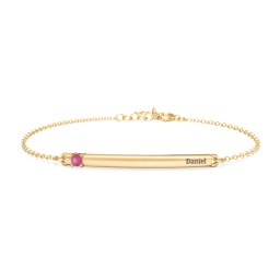 Engraveable Bar Bracelet with 1-5 Stones