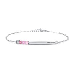 Engraveable Bar Bracelet with 1-5 Stones
