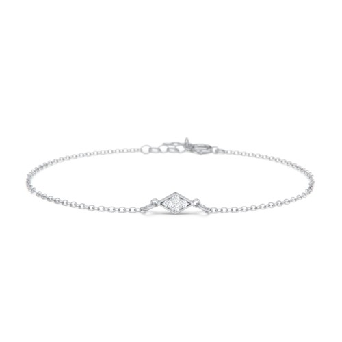 Diamond Shape Charm Bracelet with Accents