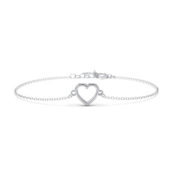 Sterling Silver Classic Small Heart Bracelet | Jewlr