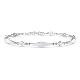 Engravable Modern Family Bracelet with Round Birthstones (1-5 Stones)