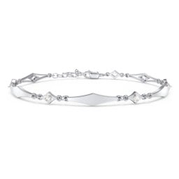 Engravable Modern Family Bracelet with Round Birthstones (1-5 Stones)