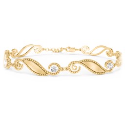 Engravable Beaded Family Bracelet with Round Birthstones (1-6 Stones)