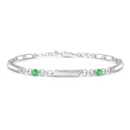 Engravable Classic Family Bracelet with Round Birthstones (1-5 Stones)
