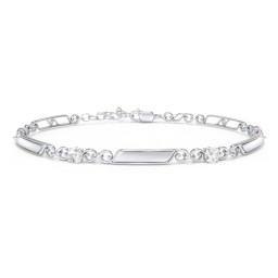 Engravable Classic Family Bracelet with Round Birthstones (1-5 Stones)