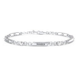 Engravable Classic Family Bracelet with Round Birthstones (1-5 Stones)