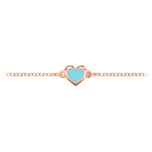 Heart Bracelet with Cold Enamel – 10K Rose Gold