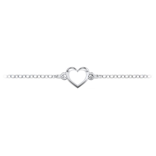 Heart Bracelet with Cold Enamel – Sterling Silver