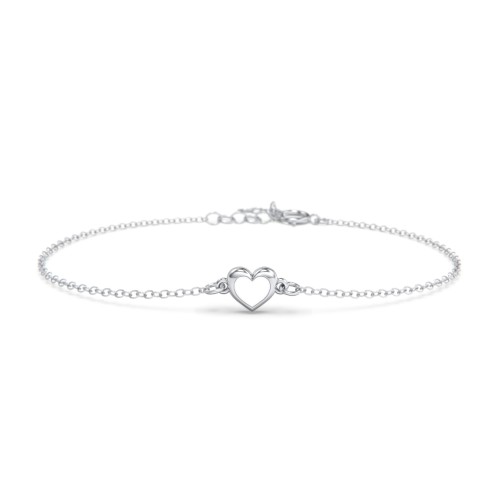 Heart Bracelet with Cold Enamel – Sterling Silver