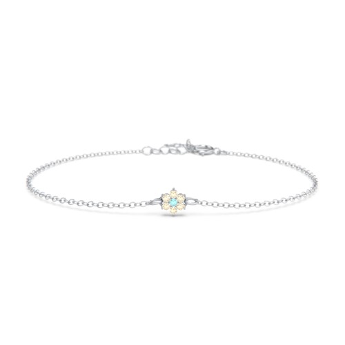 Flower Cluster Bracelet – Sterling Silver with Mint Premium Zirconia and Fancy Yellow Premium Zirconia