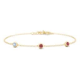 Bezel-Set Round Stone Station Bracelet