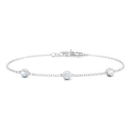 Bezel-Set Round Stone Station Bracelet