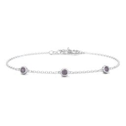 Bezel-Set Round Stone Station Bracelet