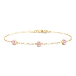 Bezel-Set Round Stone Station Bracelet