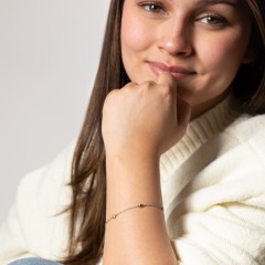 Bezel-Set Round Stone Station Bracelet