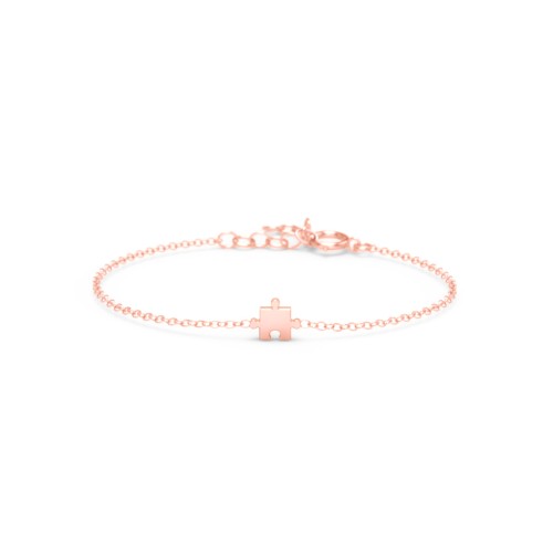 Jigsaw Puzzle Piece Bracelet – 10K Rose Gold
