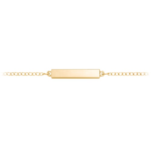 Engravable Thin Bar Bracelet – 18K Gold Plated Silver