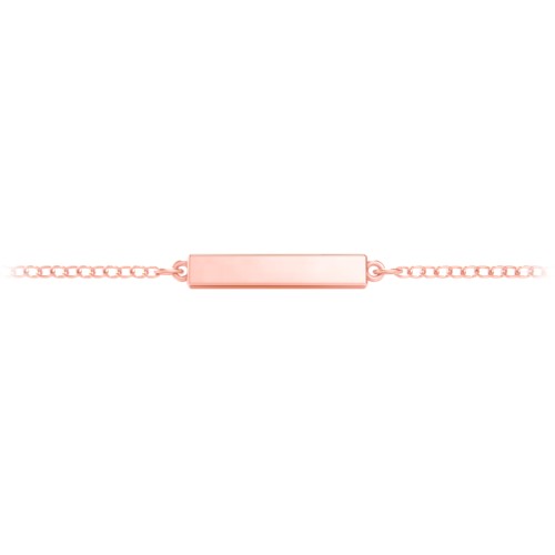 Engravable Thin Bar Bracelet – 10K Rose Gold
