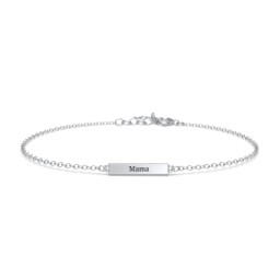 Engravable Thin Bar Bracelet in 925 Sterling Silver