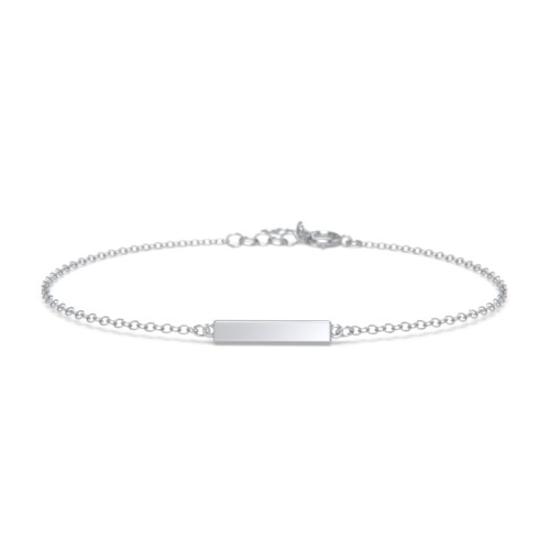 Engravable Thin Bar Bracelet – Sterling Silver
