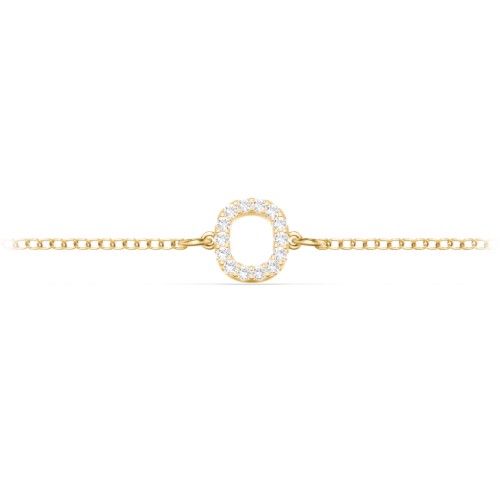 Pavé Initial Bracelet - O – 18K Gold Plated Silver with White Premium Zirconia