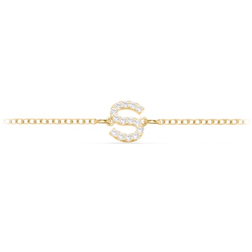 Pavé Initial Bracelet - S – 18K Gold Plated Silver with White Premium Zirconia