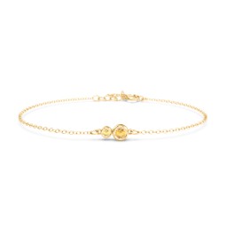 Generations 2-Stone Bezel Set Mother's Bracelet in 18K Gold Plated Silver with Citrine
